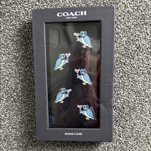 NIB Coach Black iPhone X Case with Owl Design